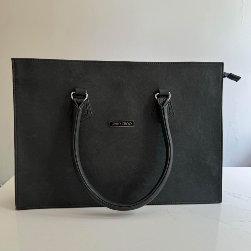 Jimmy Choo Black Structured Tote Bag